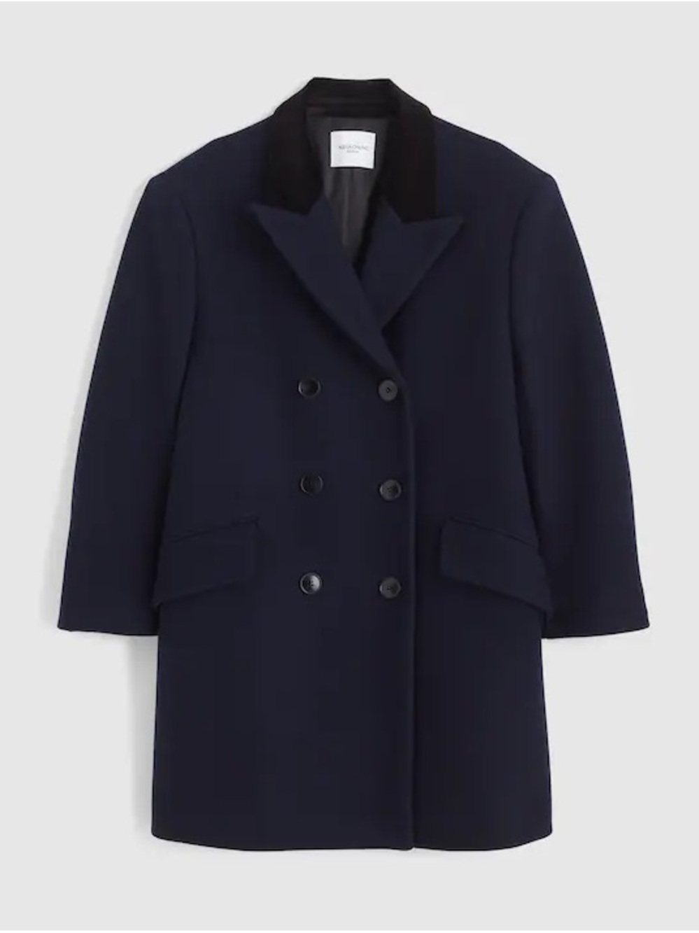 NWT Alexa Chung x Madewell Leni Peacoat 80% Virgin Wool Navy Coat XXS
